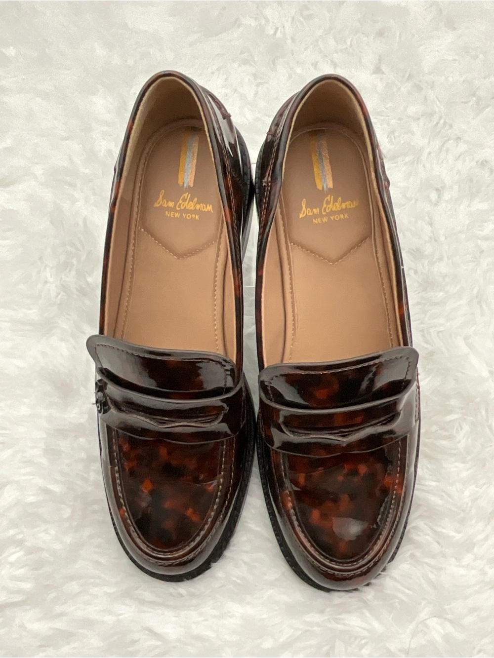 Sam Edelman Loafers Size Brown and Black Colin Tortoiseshell Print - Picture 3 of 10